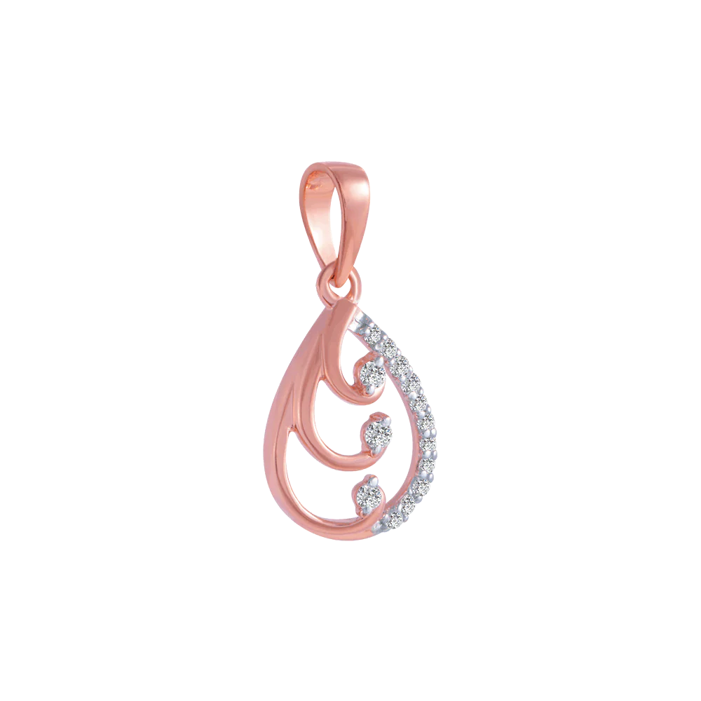 14KT (585) Rose Gold And Diamond Pendant For Women - Image 3
