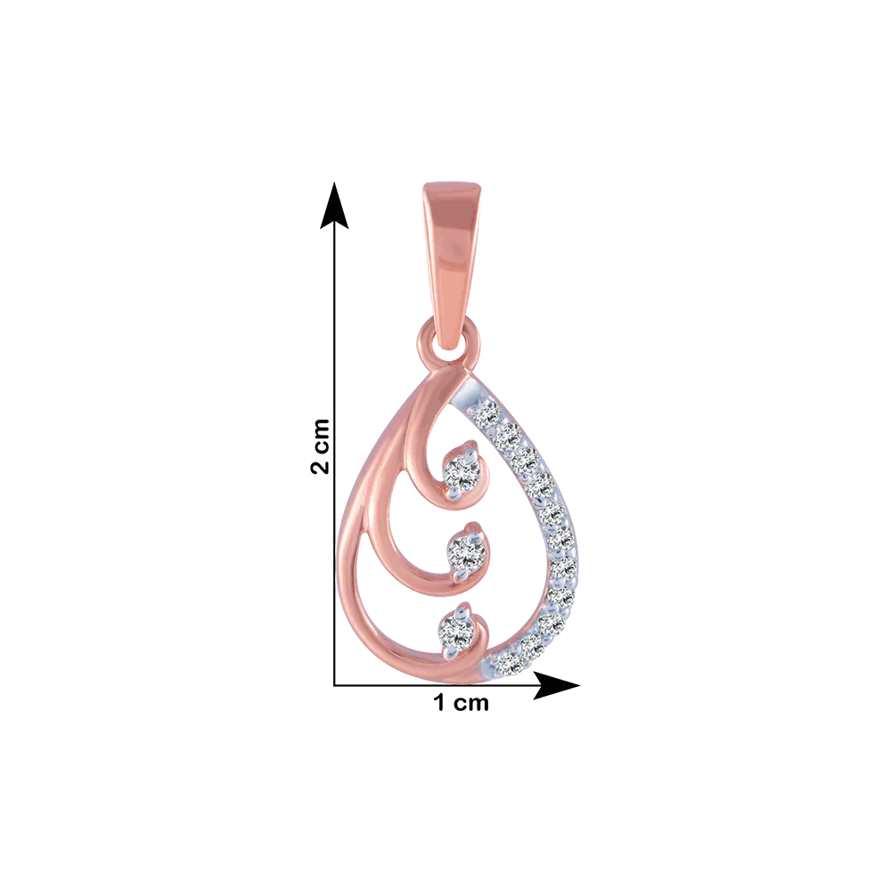 14KT (585) Rose Gold And Diamond Pendant For Women - Image 4