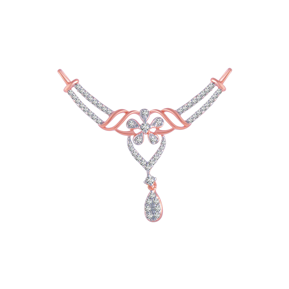 14KT (585) Rose Gold And Diamond Pendant For Women