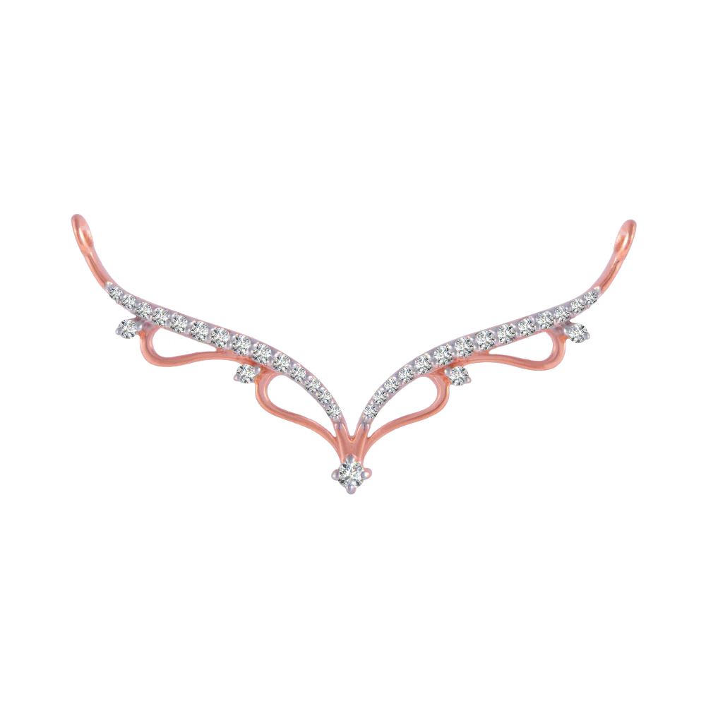 14KT (585) Rose Gold And Diamond Pendant For Women