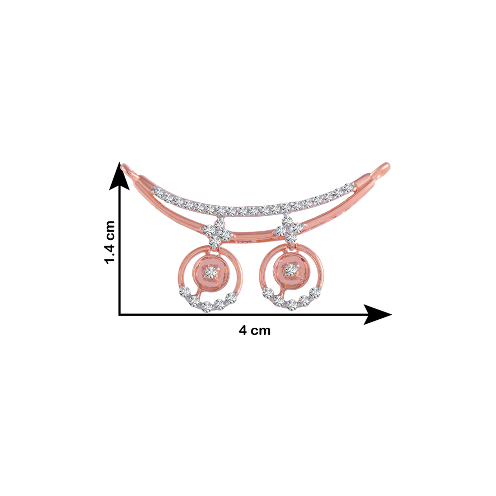 14KT (585) Rose Gold And Diamond Pendant For Women - Image 4