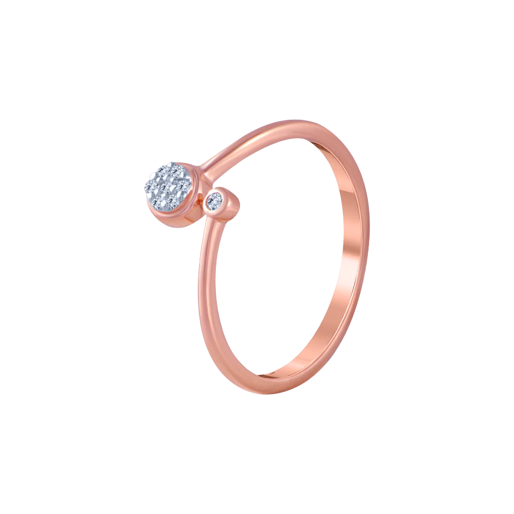14KT (585) Rose Gold And Diamond Ring For Women - Image 3