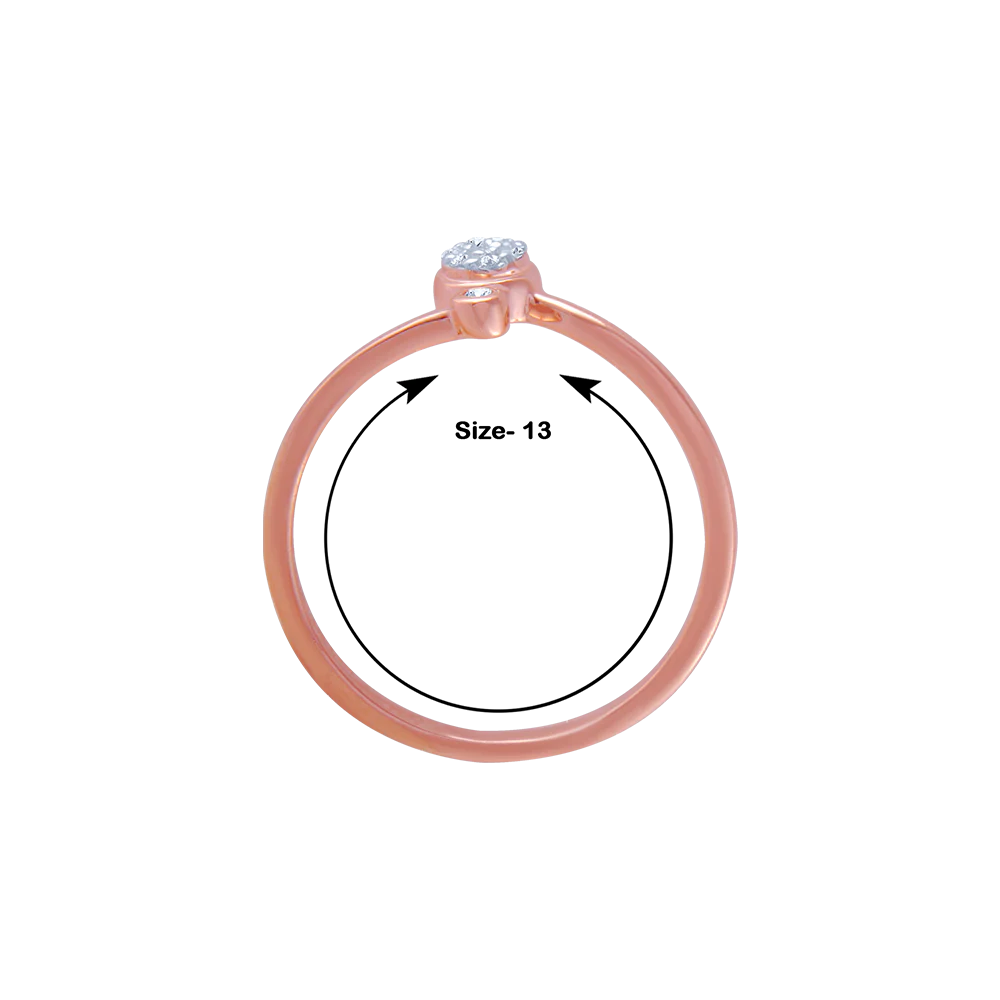 14KT (585) Rose Gold And Diamond Ring For Women - Image 4