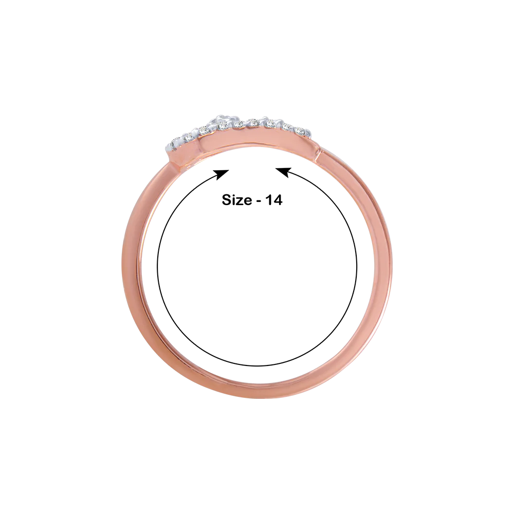 14KT (585) Rose Gold And Diamond Ring For Women - Image 5