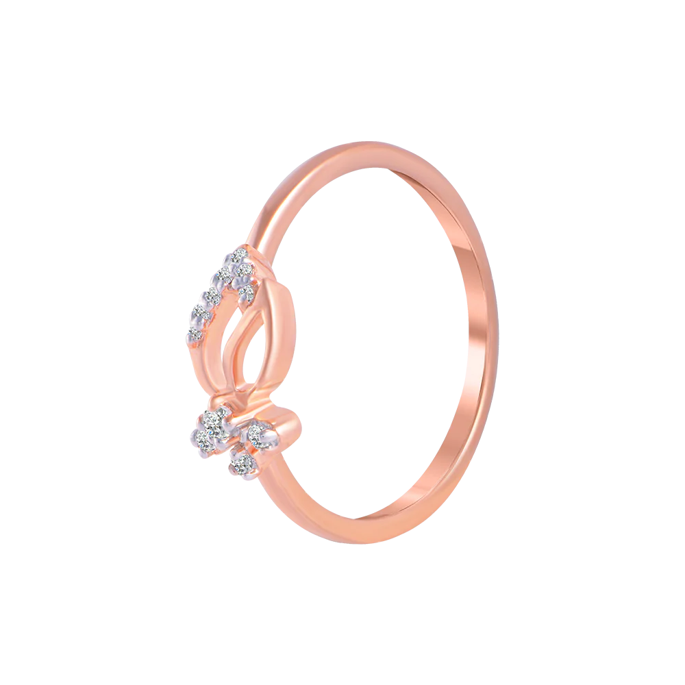 14KT (585) Rose Gold And Diamond Ring For Women - Image 2