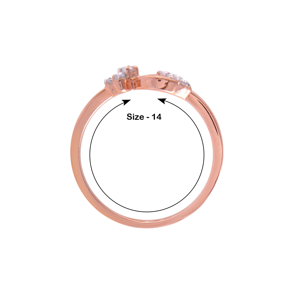 14KT (585) Rose Gold And Diamond Ring For Women - Image 5
