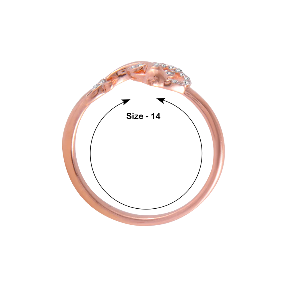 14KT (585) Rose Gold And Diamond Ring For Women - Image 5