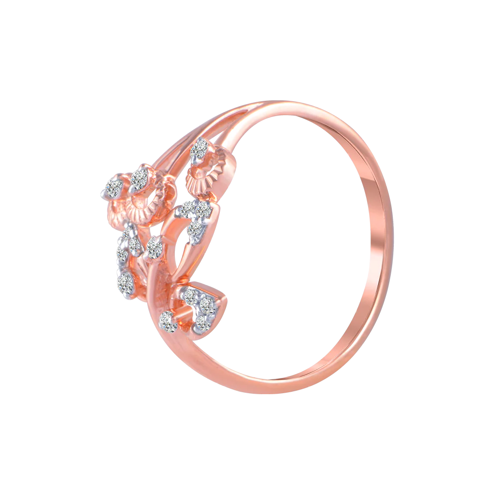 14KT (585) Rose Gold And Diamond Ring For Women - Image 2