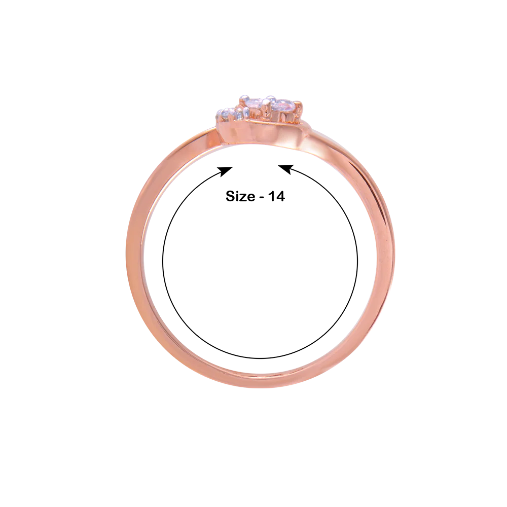 14KT (585) Rose Gold And Diamond Ring For Women - Image 5