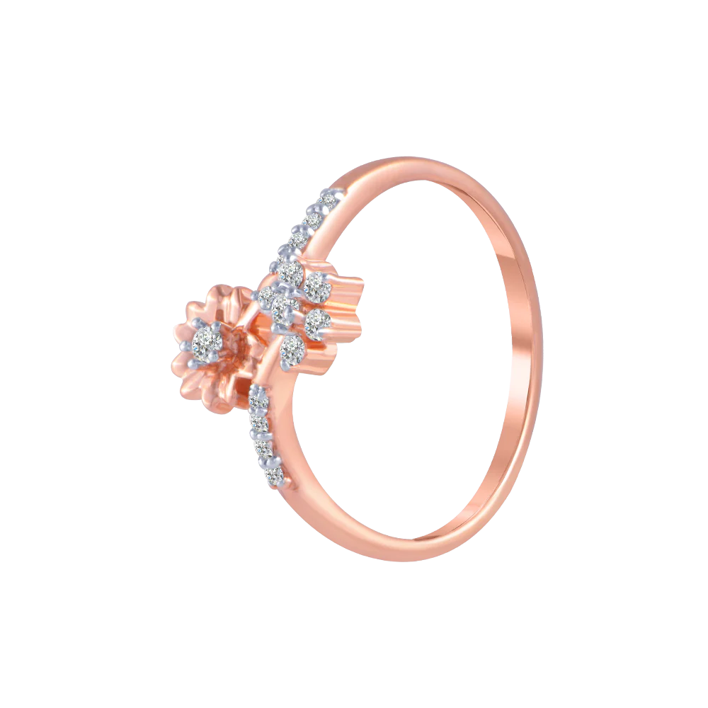 14KT (585) Rose Gold And Diamond Ring For Women - Image 2