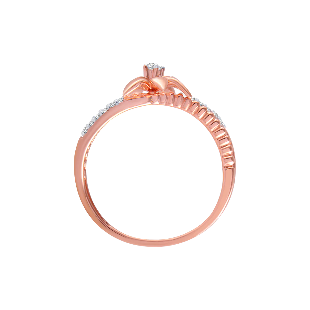 14KT (585) Rose Gold And Diamond Ring For Women - Image 3