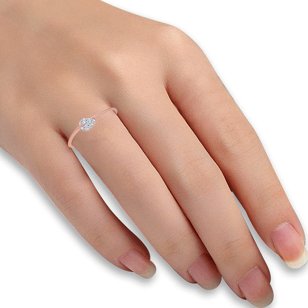 14KT (585) Rose Gold And Diamond Ring For Women - Image 4