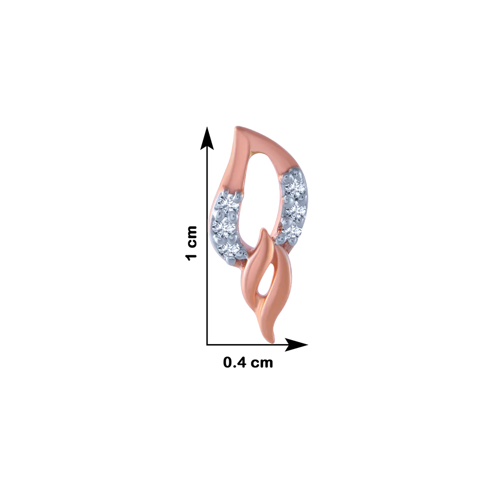 14KT (585) Rose Gold And Diamond Stud Earrings For Women - Image 4