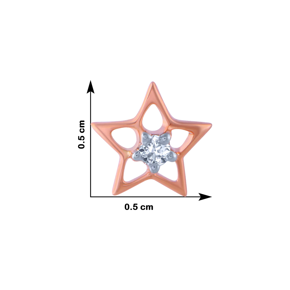 14KT (585) Rose Gold And Diamond Stud Earrings For Women - Image 4