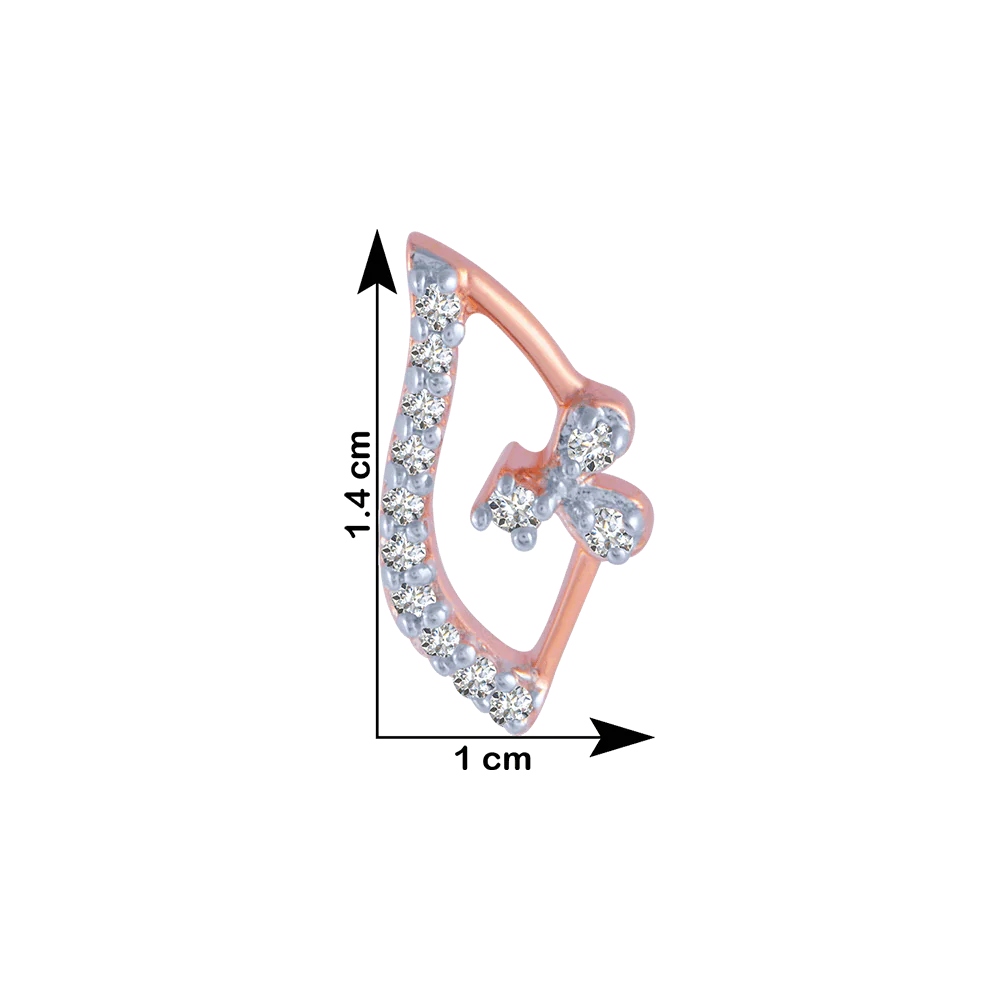14KT (585) Rose Gold And Diamond Stud Earrings For Women - Image 4
