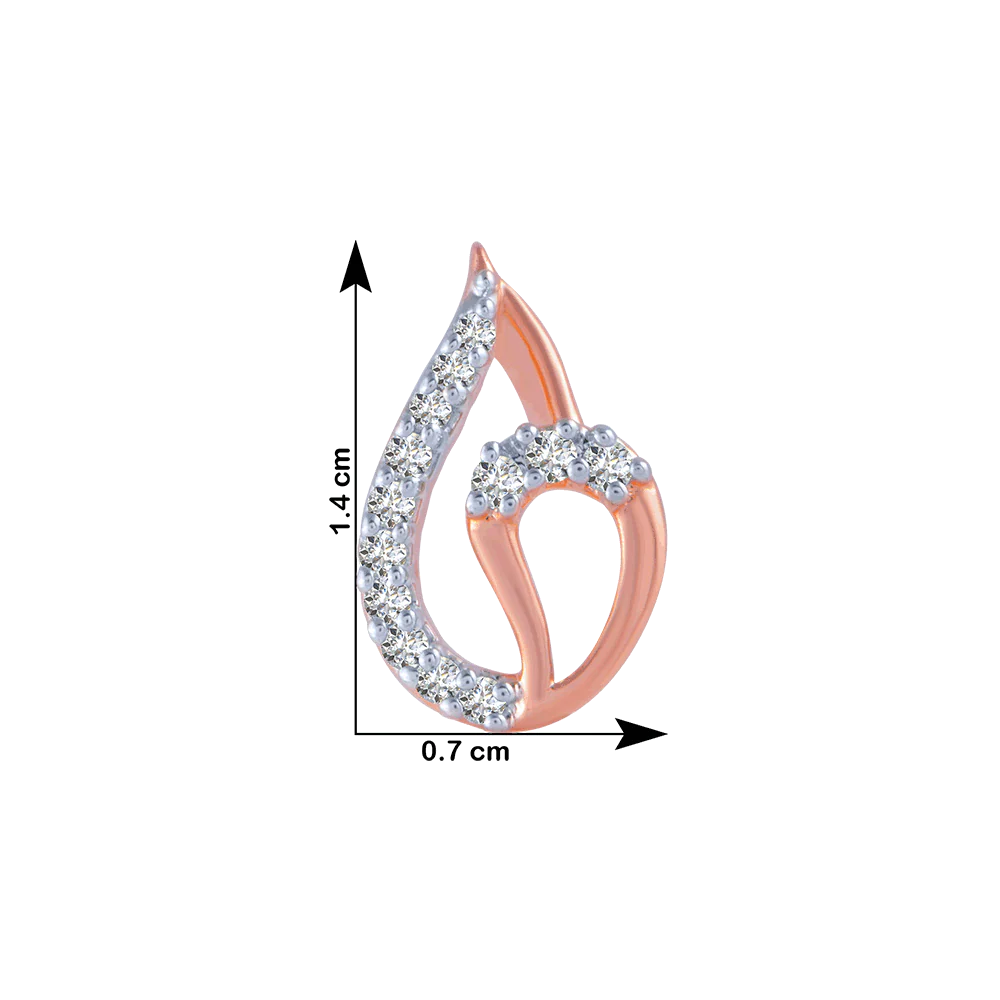 14KT (585) Rose Gold And Diamond Stud Earrings For Women - Image 4