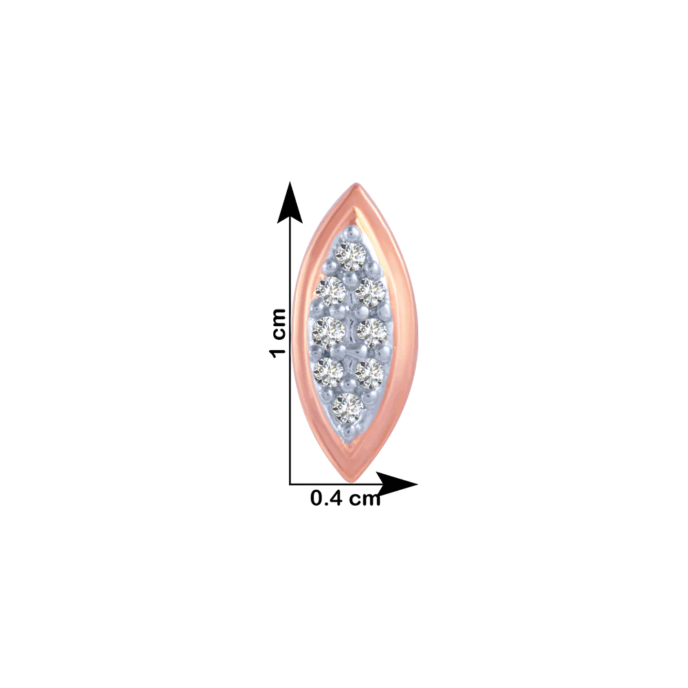 14KT (585) Rose Gold And Diamond Stud Earrings For Women - Image 4