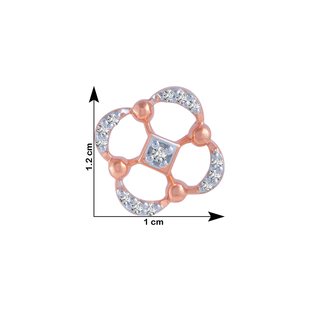 14KT (585) Rose Gold And Diamond Stud Earrings For Women - Image 4