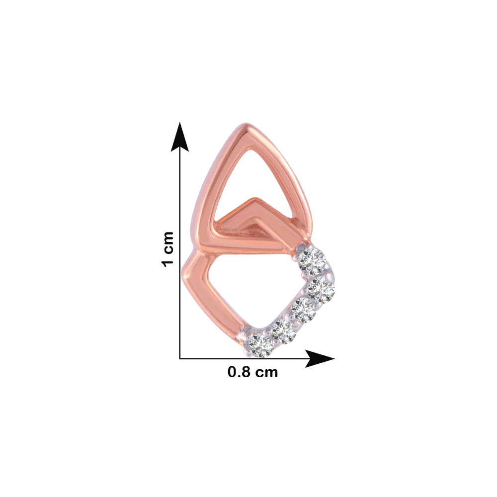 14KT (585) Rose Gold And Diamond Stud Earrings For Women - Image 4