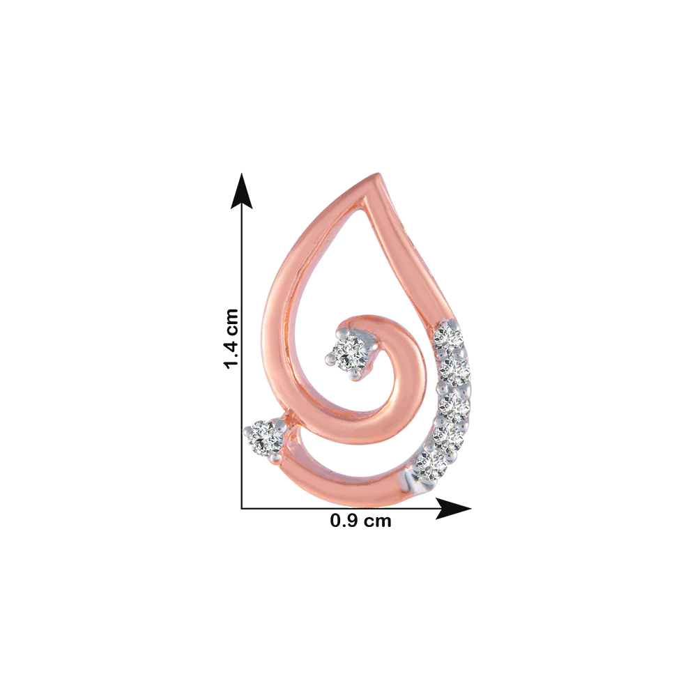 14KT (585) Rose Gold And Diamond Stud Earrings For Women - Image 4