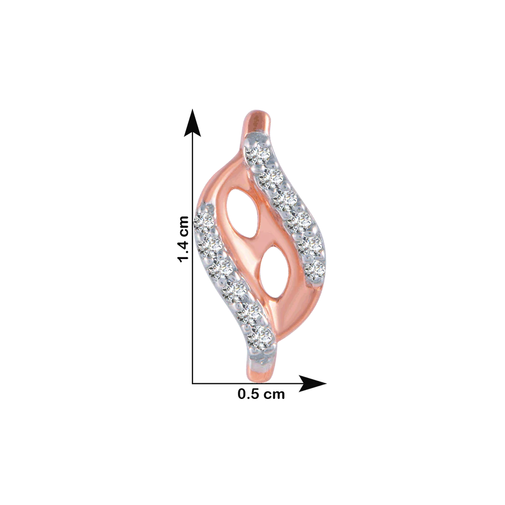 14KT (585) Rose Gold And Diamond Stud Earrings For Women - Image 4