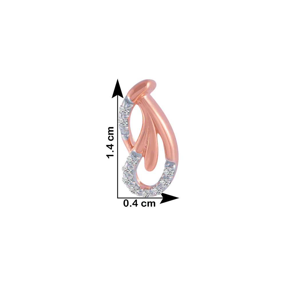 14KT (585) Rose Gold And Diamond Stud Earrings For Women - Image 4