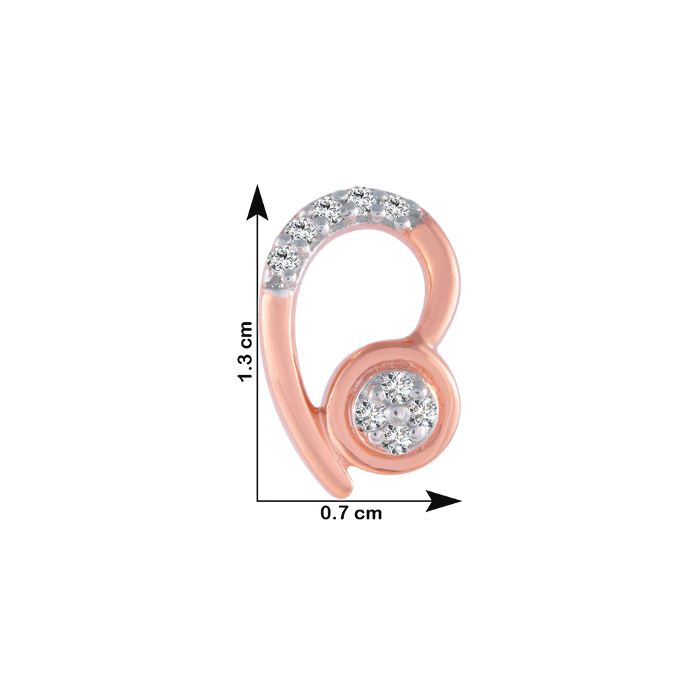 14KT (585) Rose Gold And Diamond Stud Earrings For Women - Image 4