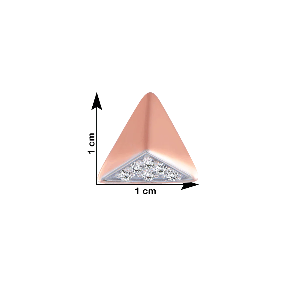 14KT (585) Rose Gold And Diamond Stud Earrings For Women - Image 4