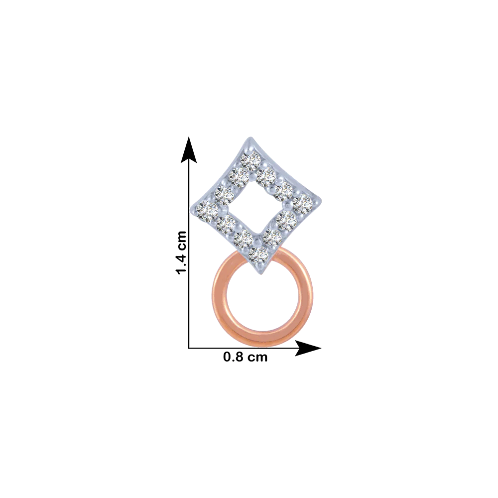 14KT (585) Rose Gold And Diamond Stud Earrings For Women - Image 4