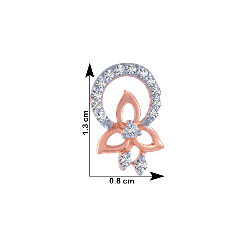 14KT (585) Rose Gold And Diamond Stud Earrings For Women - Image 4