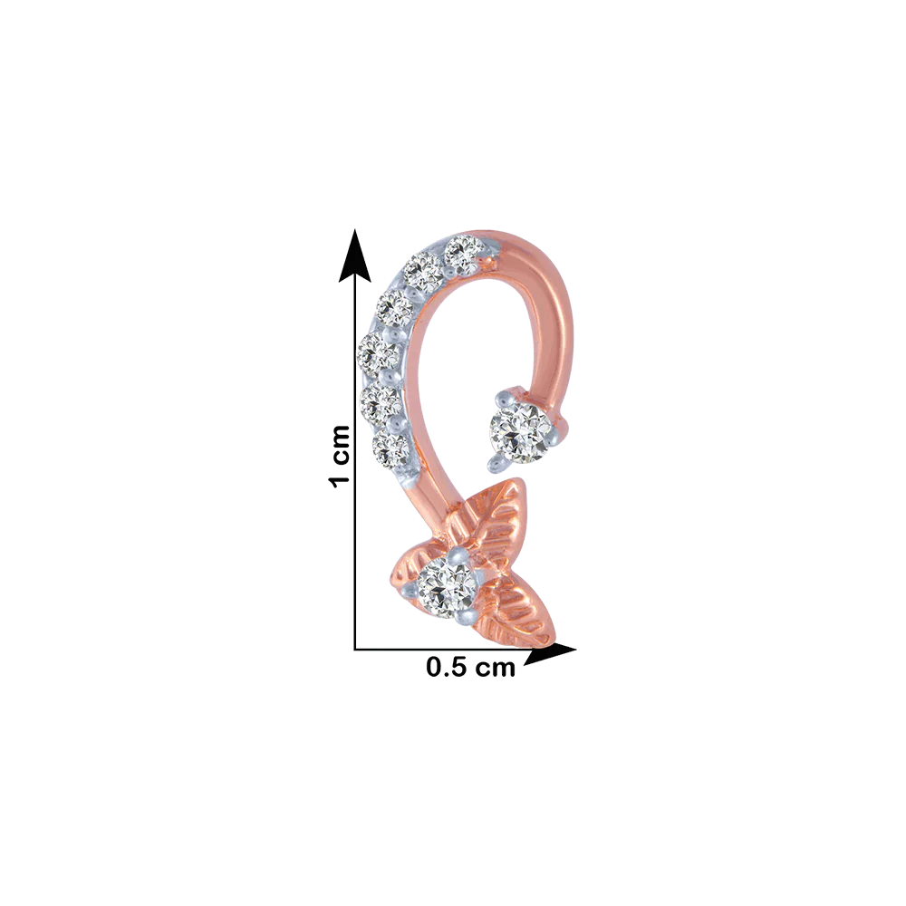 14KT (585) Rose Gold And Diamond Stud Earrings For Women - Image 4