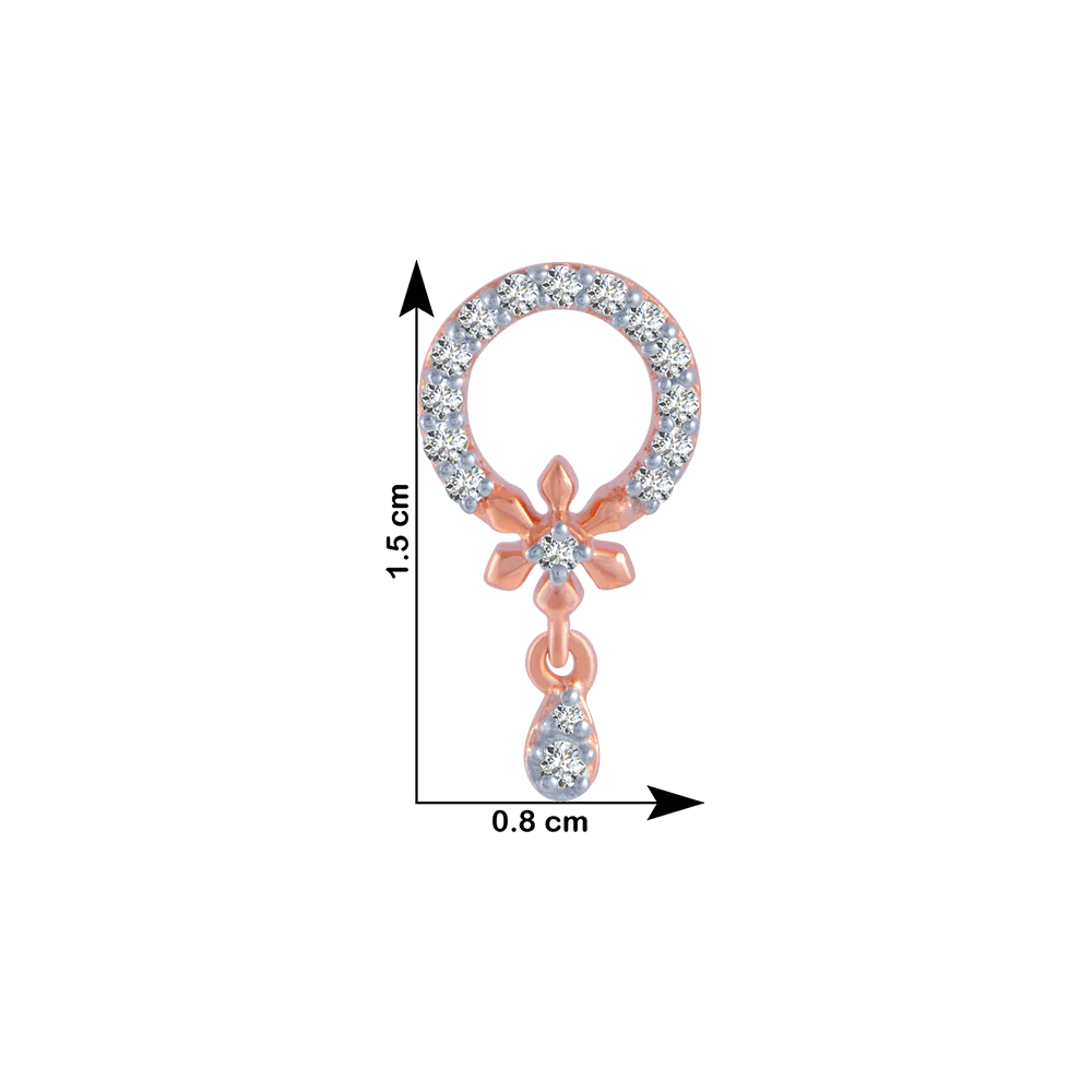 14KT (585) Rose Gold And Diamond Stud Earrings For Women - Image 4