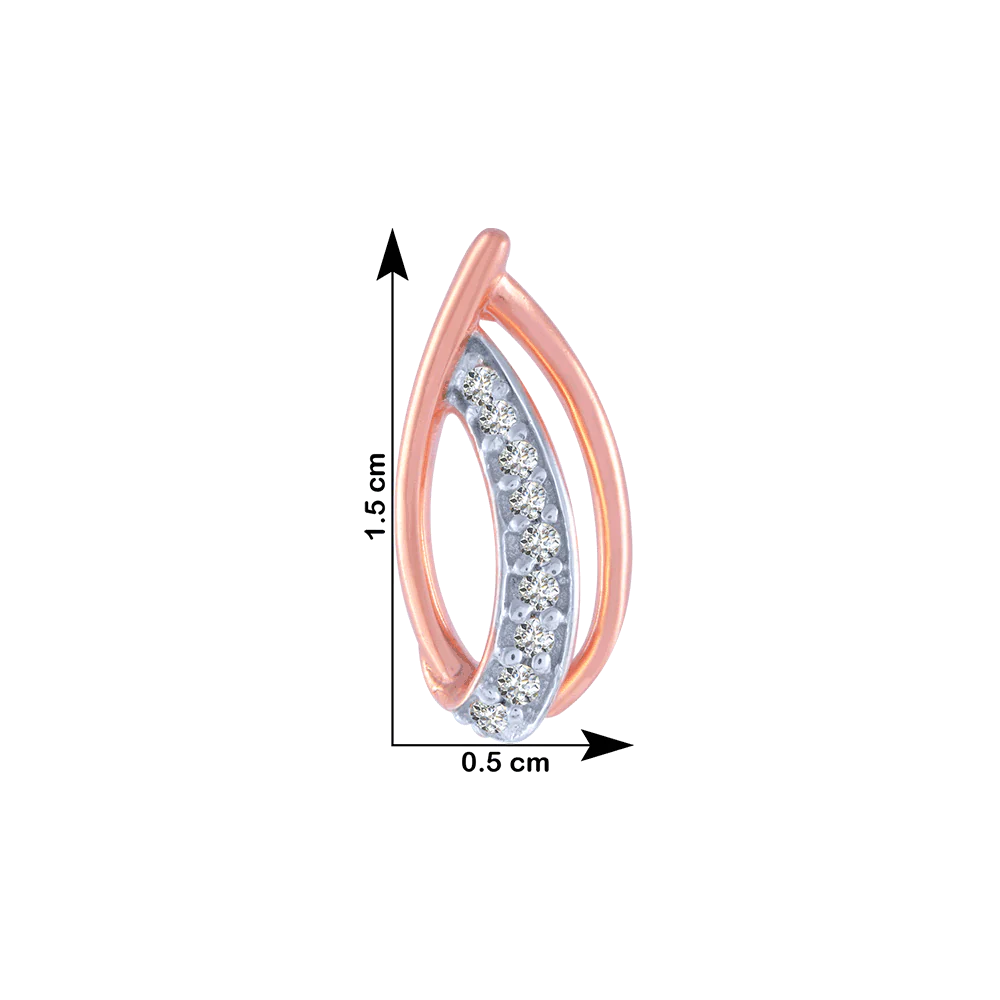 14KT (585) Rose Gold And Diamond Stud Earrings For Women - Image 4
