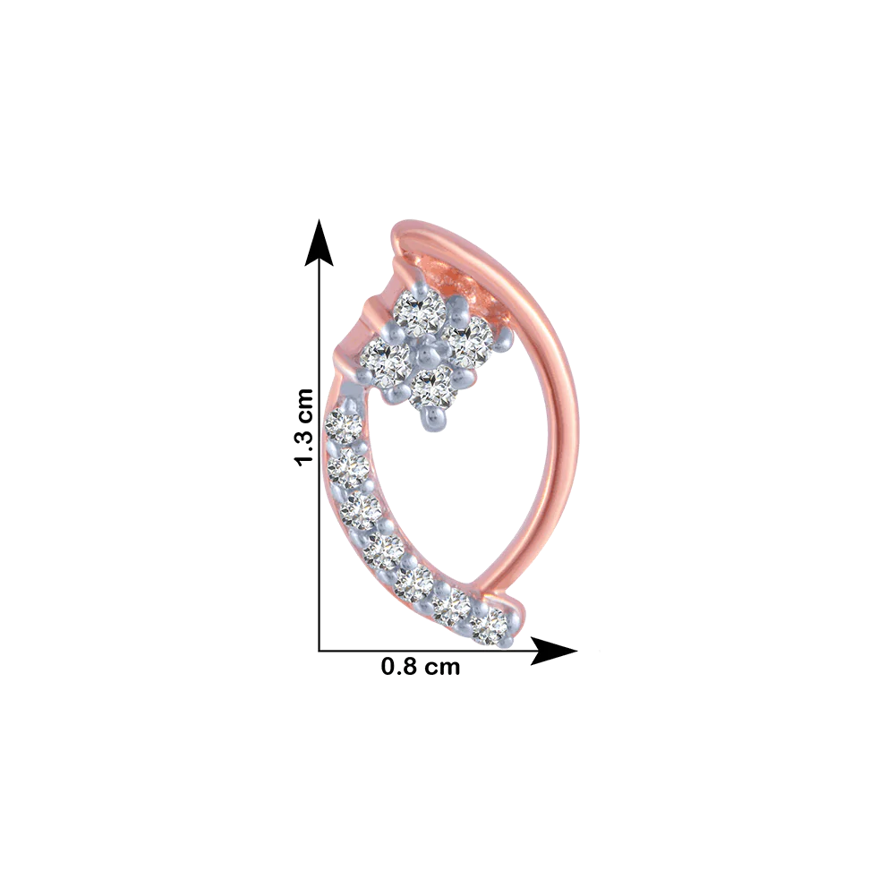 14KT (585) Rose Gold And Diamond Stud Earrings For Women - Image 4