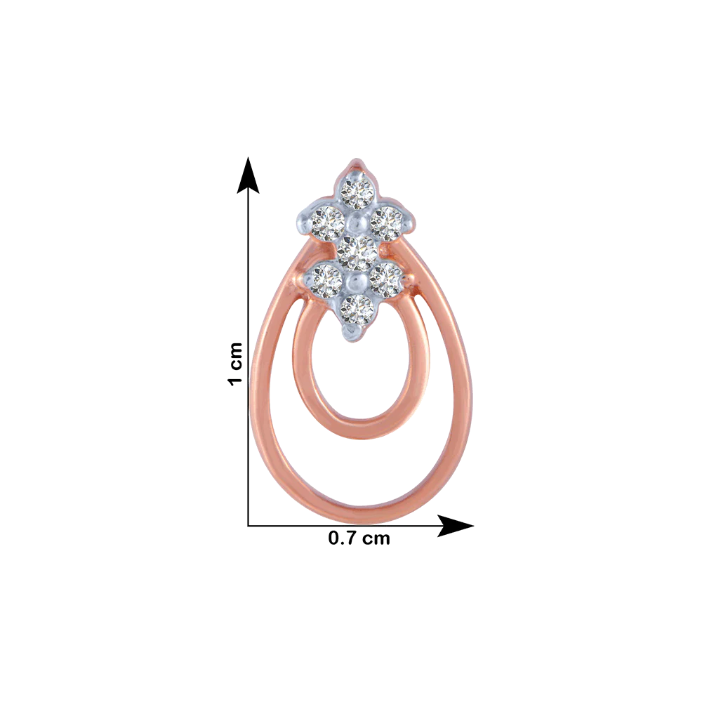 14KT (585) Rose Gold And Diamond Stud Earrings For Women - Image 4