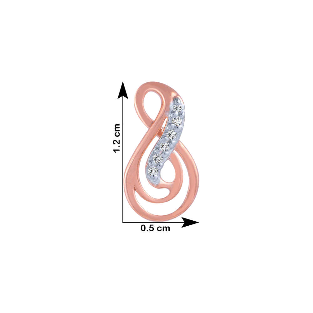 14KT (585) Rose Gold And Diamond Stud Earrings For Women - Image 4