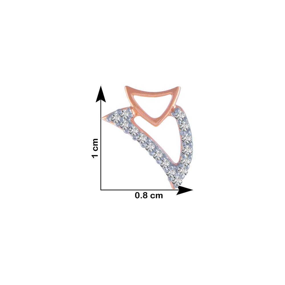 14KT (585) Rose Gold And Diamond Stud Earrings For Women - Image 4