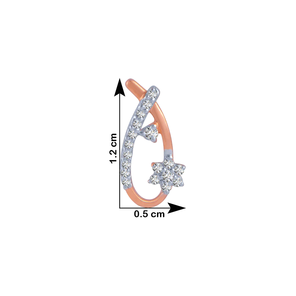 14KT (585) Rose Gold And Diamond Stud Earrings For Women - Image 4