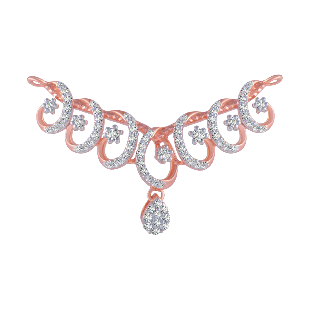14KT (585) Rose Gold And Solitaire Pendant For Women