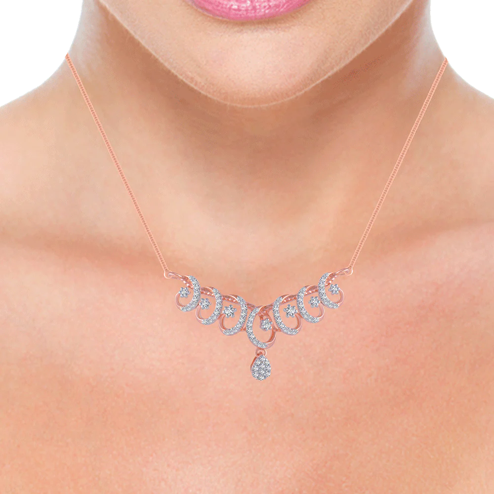 14KT (585) Rose Gold And Solitaire Pendant For Women - Image 2