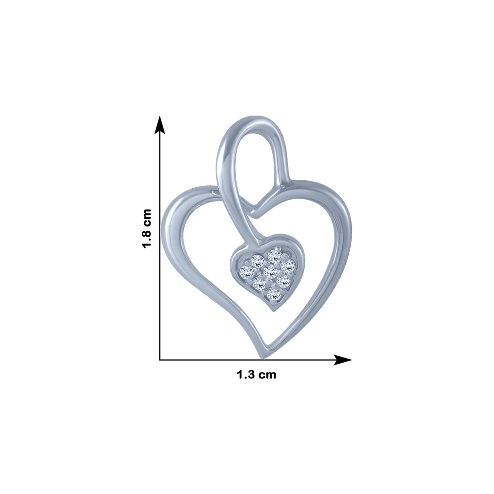 14KT (585) White Gold And Diamond Pendant For Women - Image 4
