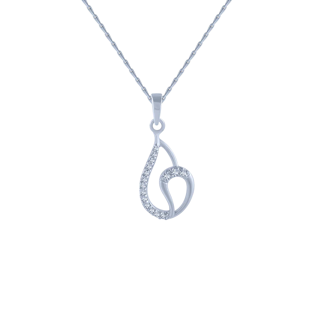 14KT (585) White Gold And Diamond Pendant For Women