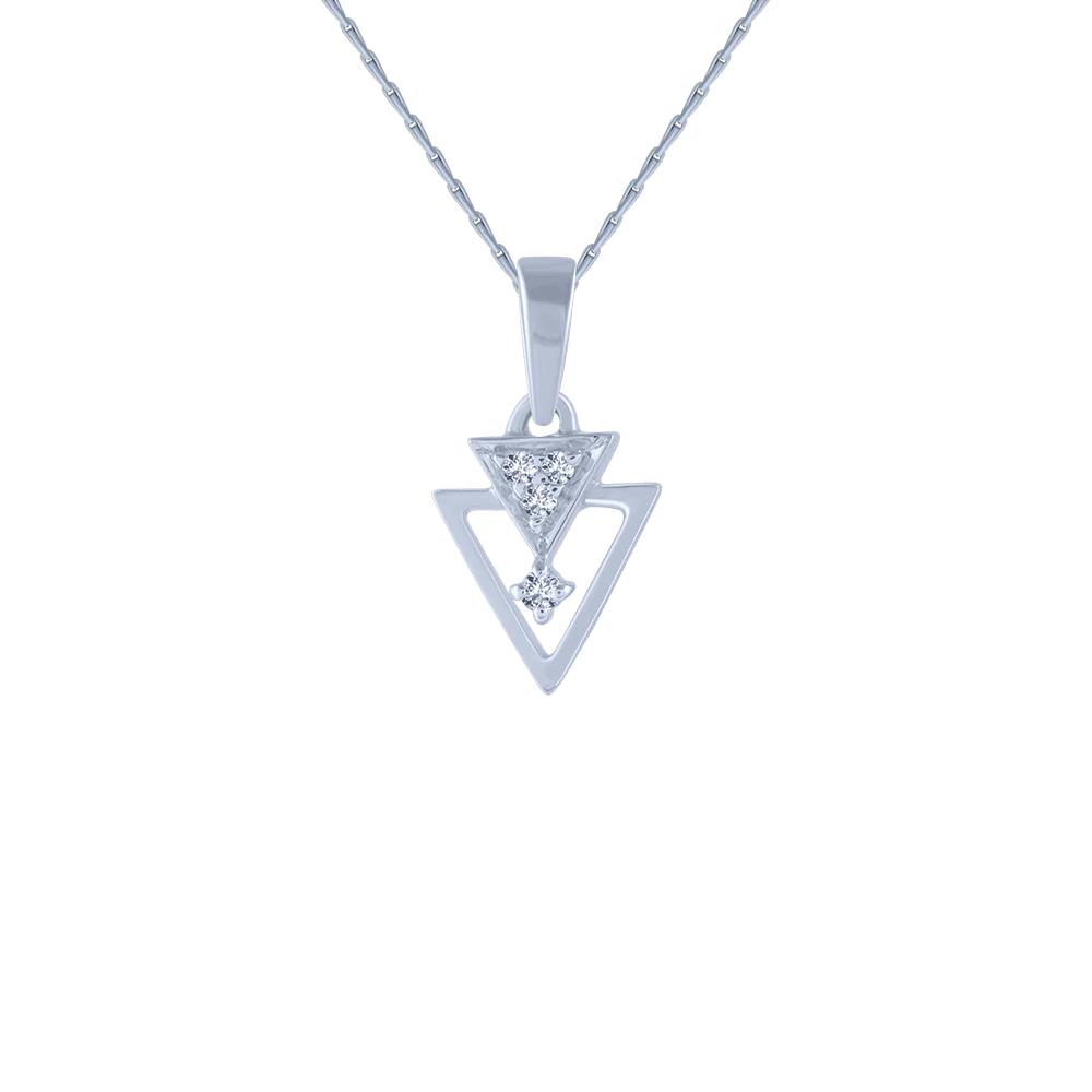 14KT (585) White Gold And Diamond Pendant For Women