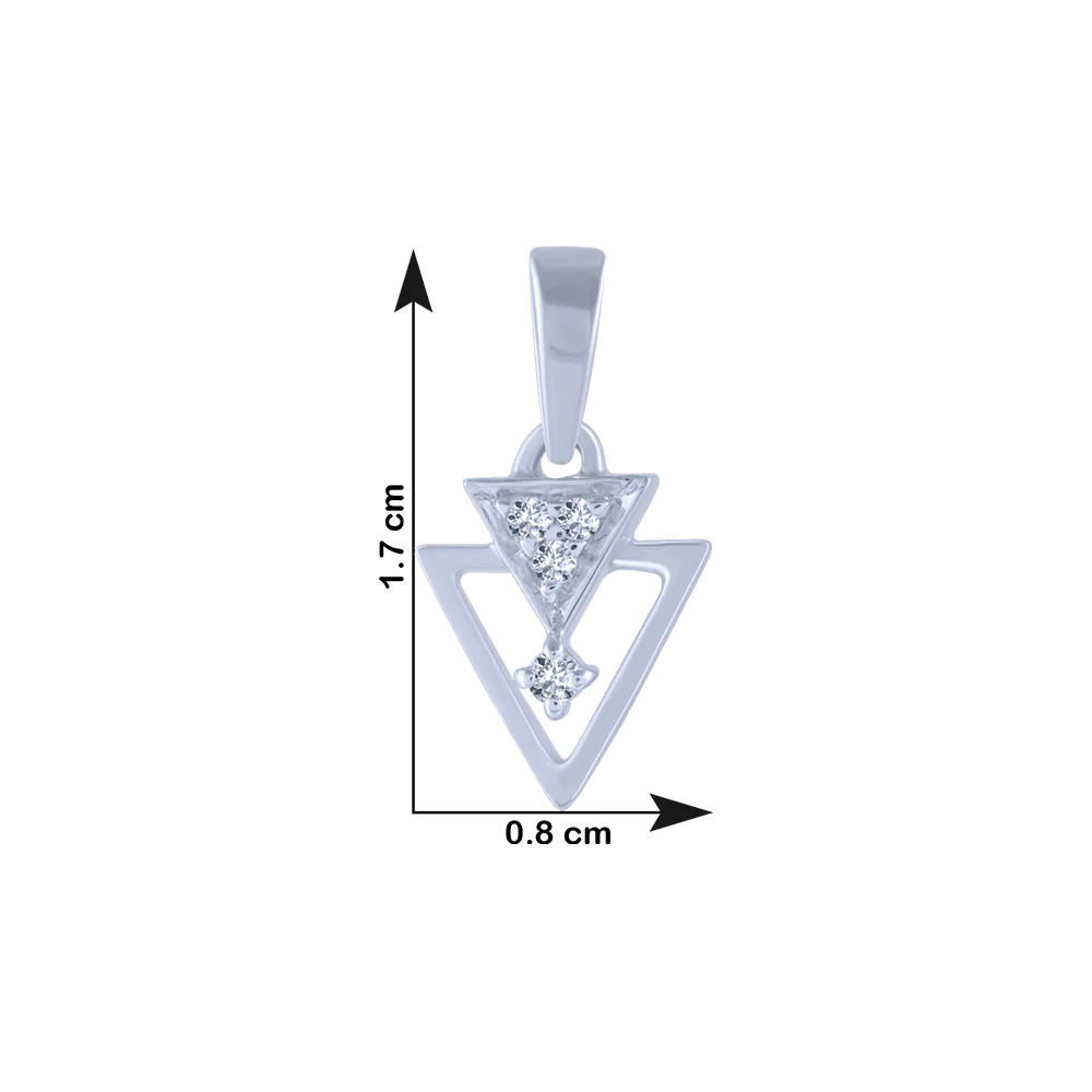 14KT (585) White Gold And Diamond Pendant For Women - Image 4