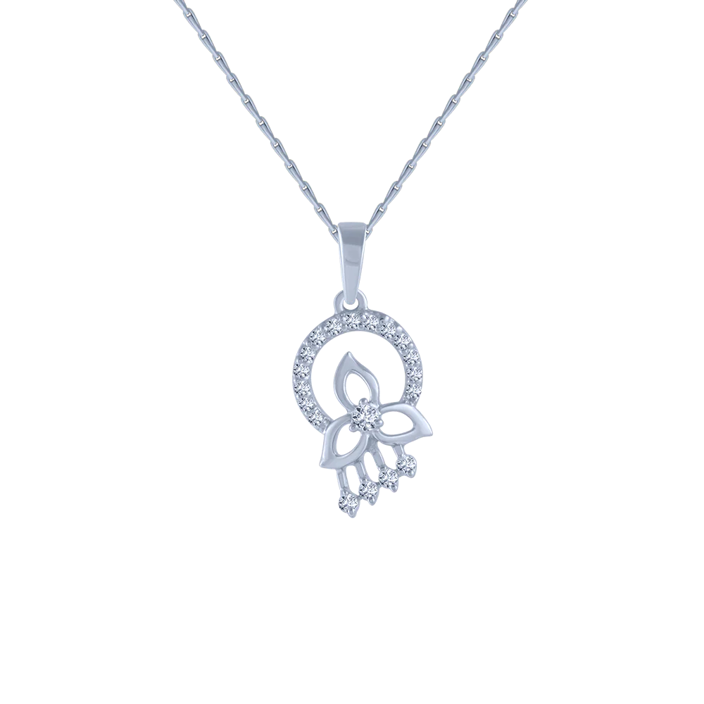 14KT (585) White Gold And Diamond Pendant For Women