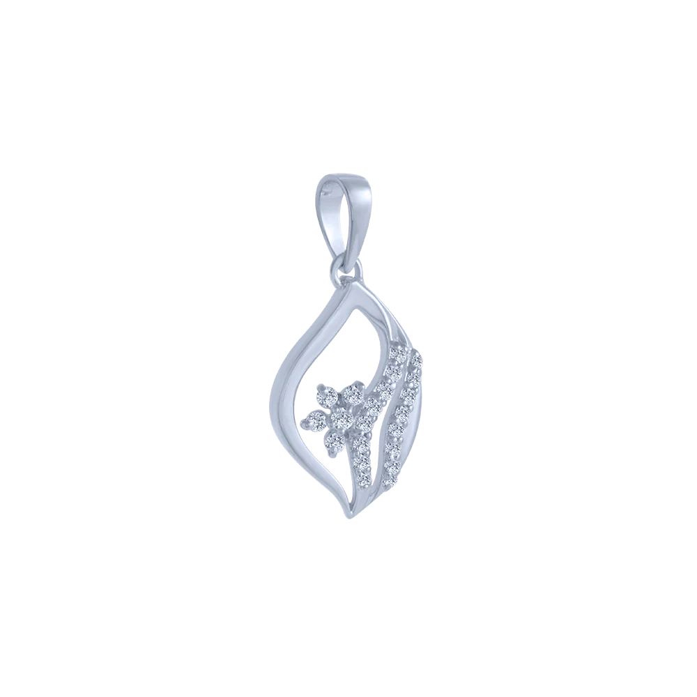 14KT (585) White Gold And Diamond Pendant For Women - Image 3