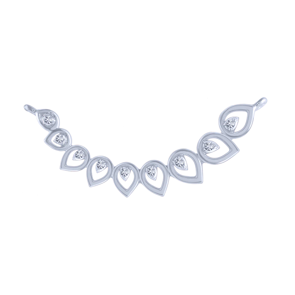 14KT (585) White Gold And Diamond Pendant For Women