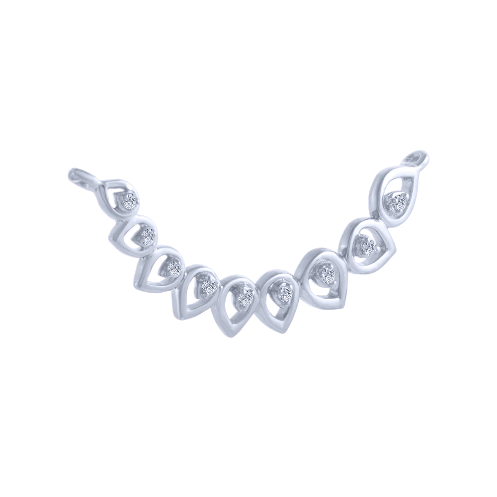 14KT (585) White Gold And Diamond Pendant For Women - Image 3