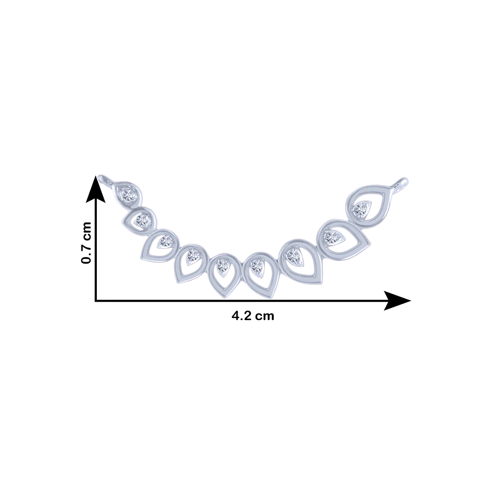 14KT (585) White Gold And Diamond Pendant For Women - Image 4