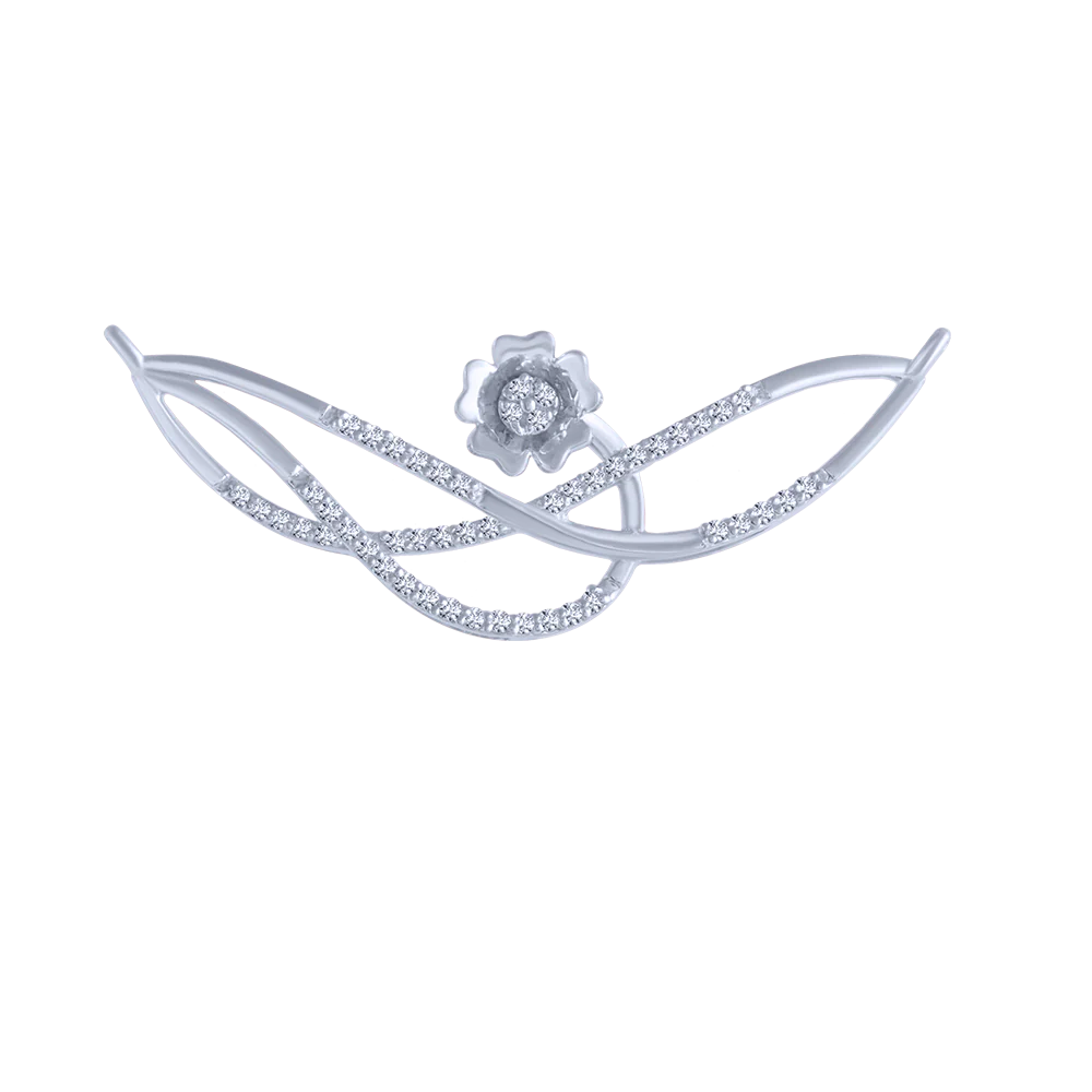 14KT (585) White Gold And Diamond Pendant For Women